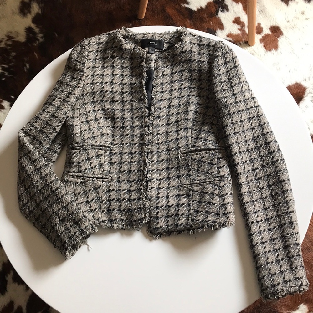 Mango Thick Grey Blazer Jacket